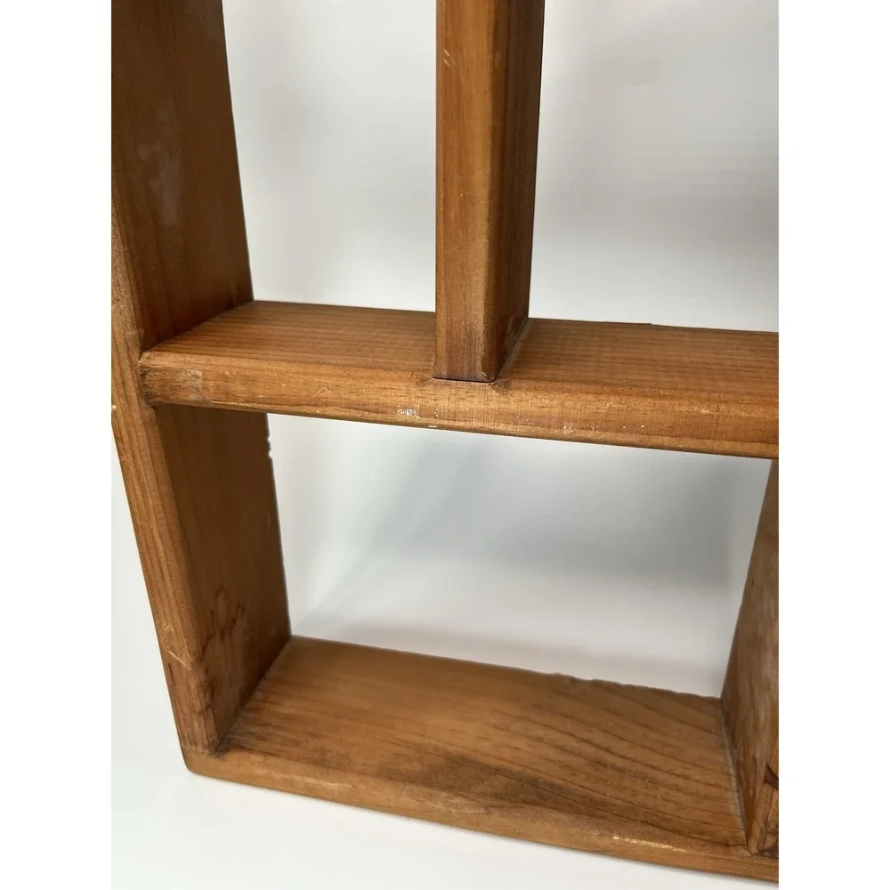 Vintage Wood Wall Display Trinket Shelf Curved Decor 27x17 Cottagecore Farmhouse